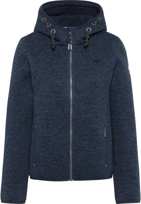 Schmuddelwedda Strickfleecejacke Damen Marine Melange Marine - Image 1