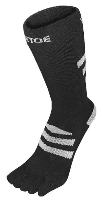 TOETOE - Herren- und Damen-Outdoor 3D-Frottier-Läufer Socken aus Wolle mit Polsterung - Schwarz und Grau - Image 1