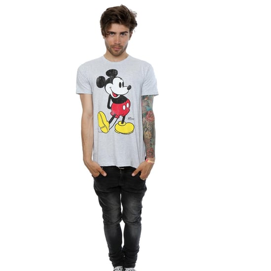 Disney Herren Mickey Mouse Classic Kick T-Shirt (Heather Grey) - Image 2