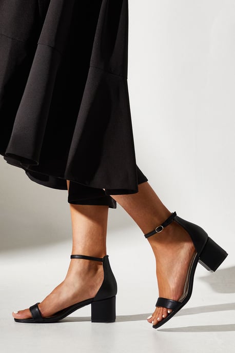 Wide Fit Thelma Ankle Strap Medium Block Heeled Sandals - Image 3