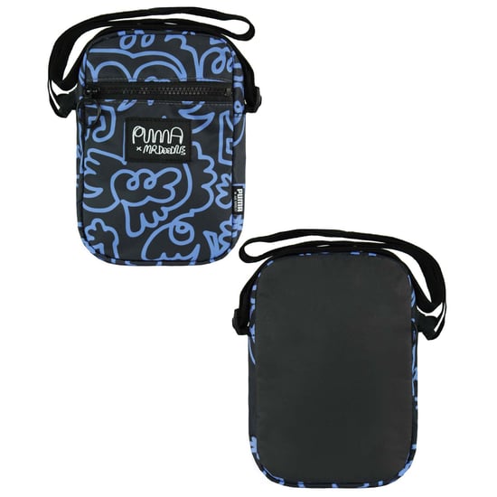 Puma x Mr. Doodle Unisex Schwarz Blau Tragbare Tasche - Image 3
