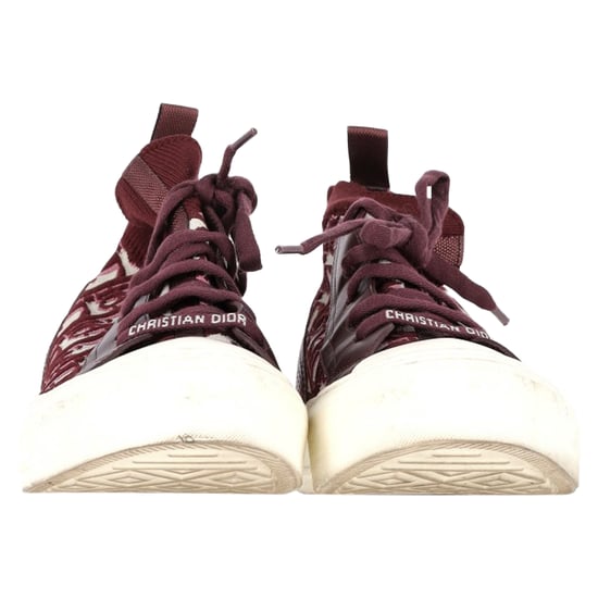 Christian Dior Walk 'n' Dior Strick-High-Top-Sneaker aus burgunderrotem Leder und Polyester - Image 2