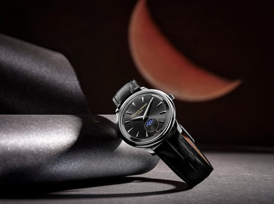Frédérique Constant Moneta Mondphase Unisex Uhr Schwarz FC-206B3S6 - Image 4