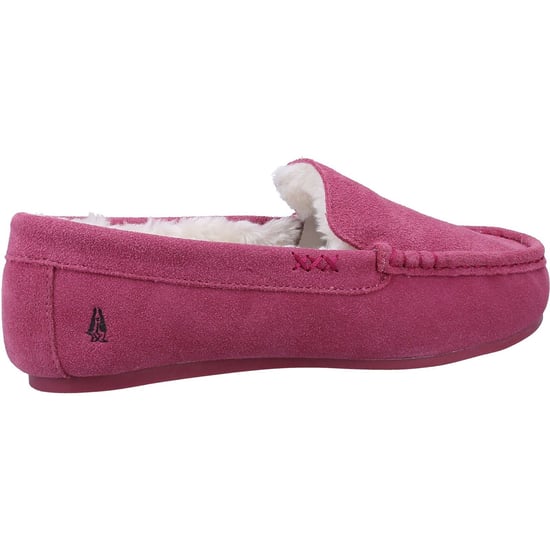 Hush Puppies Annie Mocassin Wildleder Damen Rosa Hausschuhe - Image 2