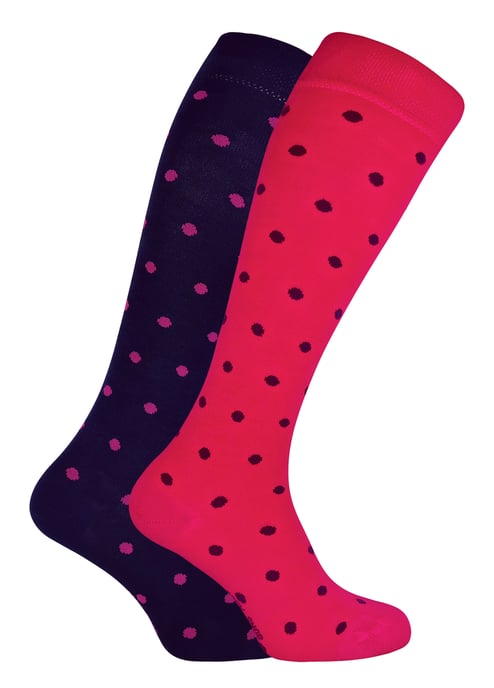 SOCK SNOB Lange kniehohe Bambussocken für Damen | 2 Paar Packung | Uni & gemustert | Geschenk für Damen - Image 1