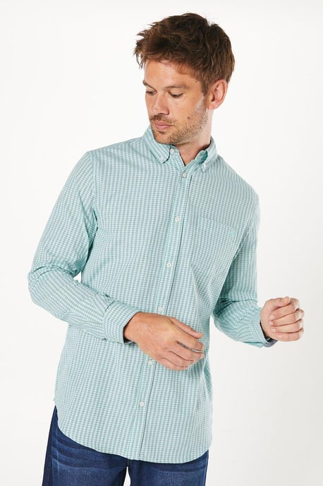 Fine Check Long Sleeve Shirt - Image 1