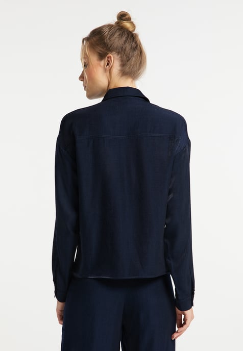 Dreimaster Bluse Damen Marine - Image 4