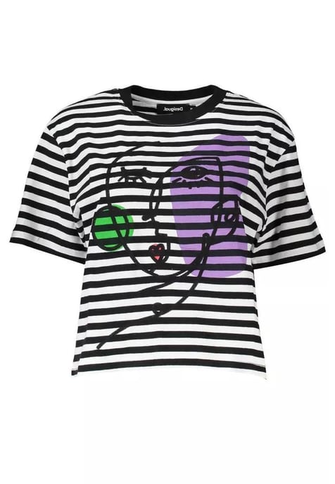 Desigual Women's Black Cotton Tops & T-Shirt