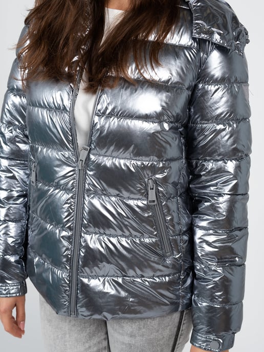 Guess Jacke Bomber-jacke Damen Silber - Image 4