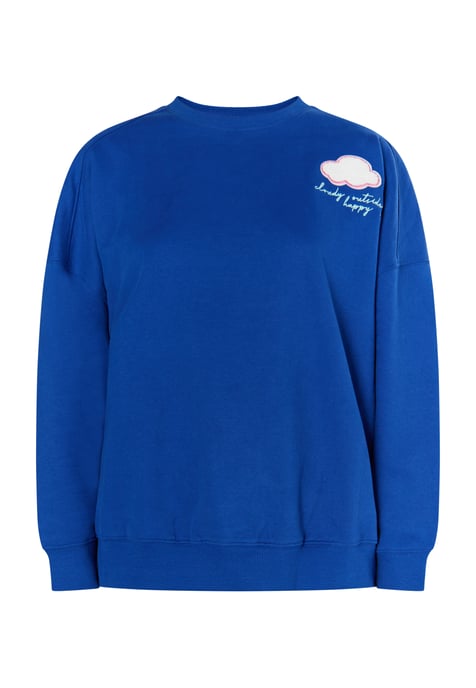 Mymo Sweatshirt mit Rundhalsausschnitt Damen royalblau - Image 1