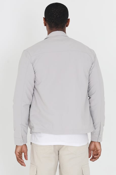 Light Grey 'Pearson' Lightweight Shacket - Image 2