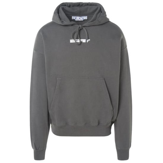 Off-White Teddy Arrow Skate Fit Stahlgrauer Kapuzenpullover - Image 1