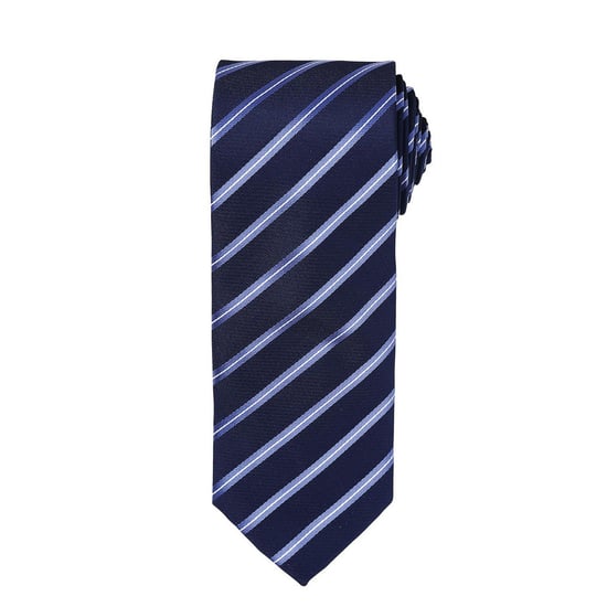Premier Mens Stripe Tie (Navy/Royal Blue)