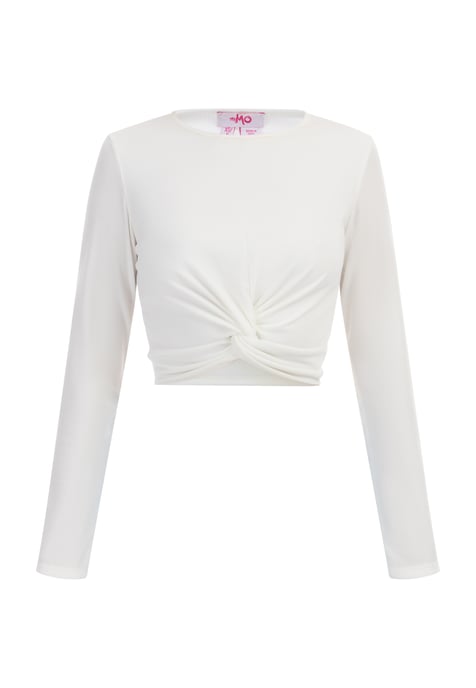 Mymo Langarmshirt Damen weiss - Image 1