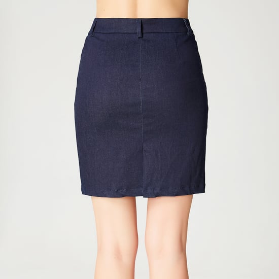 Kurzer Rock aus Stretch-Denim - Image 4