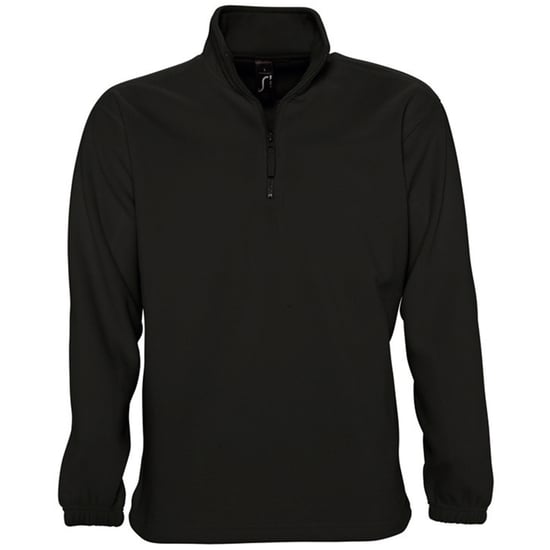 SOLS Ness Unisex Zip Neck Anti-Pill Fleece Top (Schwarz) - Image 1