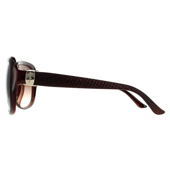 Salvatore Ferragamo Rechteckige Damen Sonnenbrille in Braun mit Farbverlauf - Image 3
