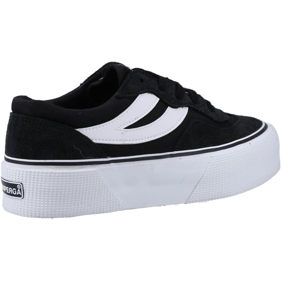 Superga 3041 Revolley Colorblock Platform Leder Damen Schwarz/Weiß Turnschuhe - Image 2