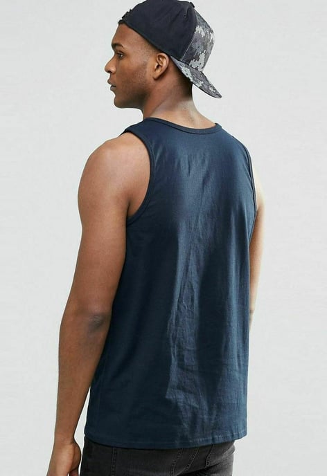 Nike Gestickter Swoosh Herren Sportweste Tank Top in Navy - Image 2