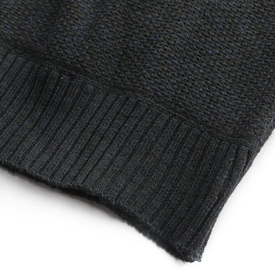 Herren Winter ubergangsjacke Strickjacke mit Kapuze Gefuttert Grobstrick Kapuze Warme Jacke Navy - Image 5