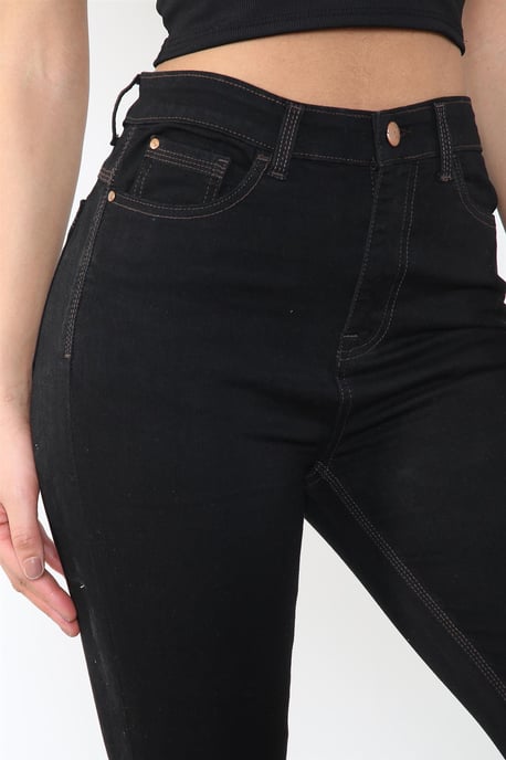Ladies Magic Shaping High Waisted Straight Leg Jeans in Schwarz - Image 4