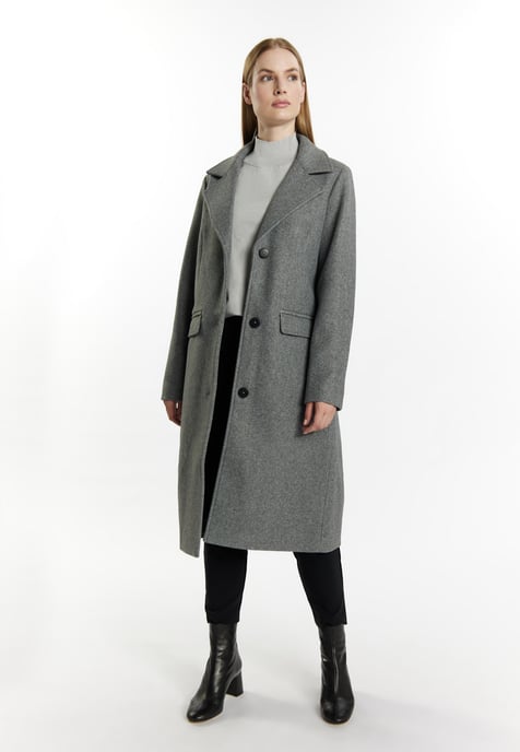 Dreimaster Übergangsjacke in Wolloptik Damen grau melange - Image 2