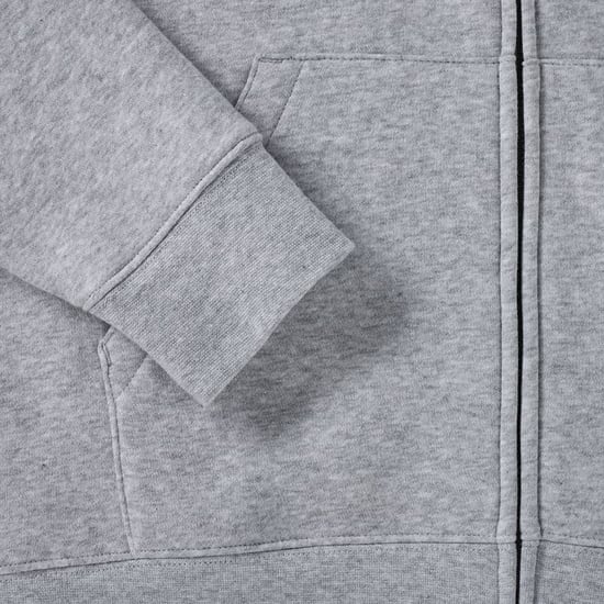 Russell Mens Authentic Full Zip Hooded Sweatshirt / Hoodie (Light Oxford) - Image 5