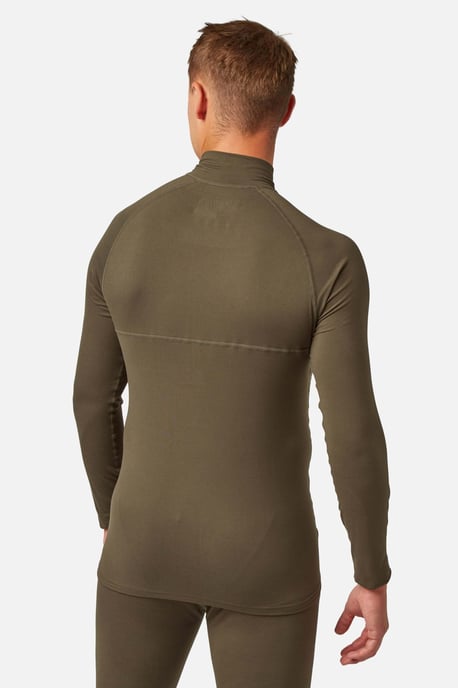 Bodyfit Zip Neck Baselayer Dark Khaki