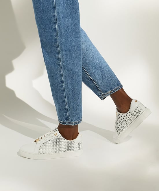 Dune Ease Leder Damen Weiße Turnschuhe - Image 3