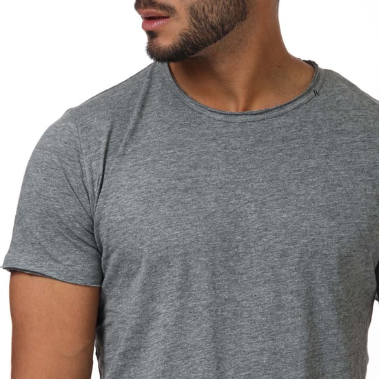 Men's Replay Raw Cut Cotton T- Shirt in Grey