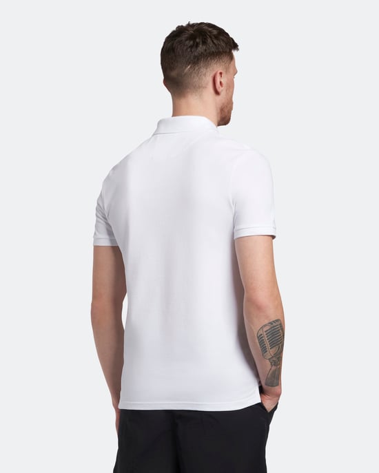 Lyle & Scott Einfarbiges Poloshirt in Weiß - Image 3