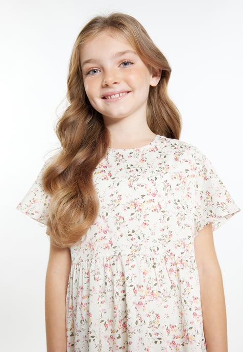 Dreimaster Kleid Mädchen (Kids) Wollweiß Blume - Image 3