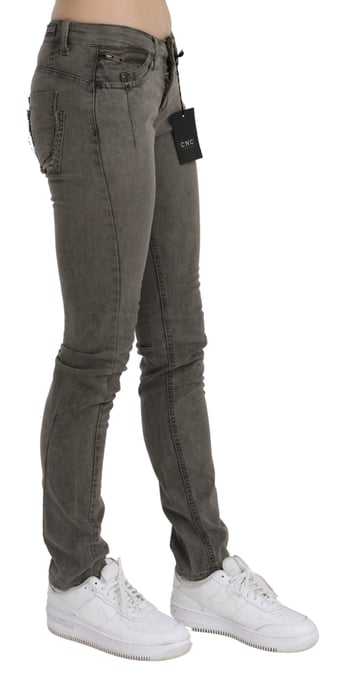 Costume National Women's Gray Low Waist Skinny Denim Cotton Jeans