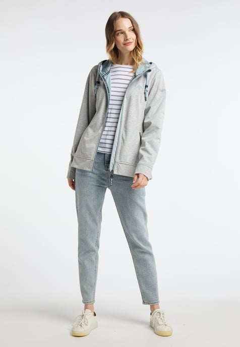 Schmuddelwedda Funktionsjacke Damen Hellgrau Melange Icemint - Image 4