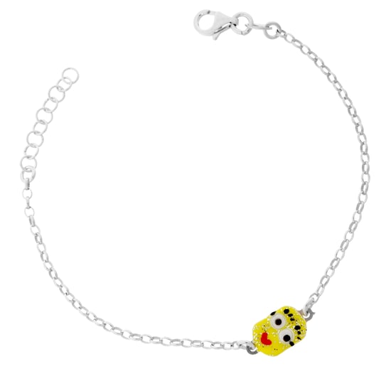 Orphelia 'Minion' Child's 925 Sterling Silver Set: Chain-Pendant + Bracelet - Silver SET-7135/2