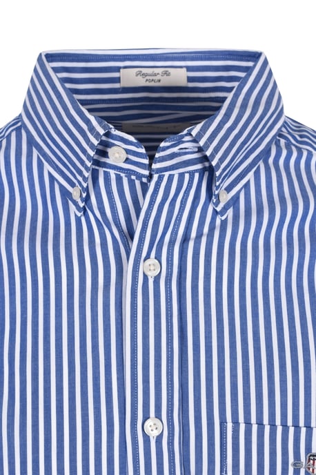 Gant Reg Poplin Stripe Shirt College Blue