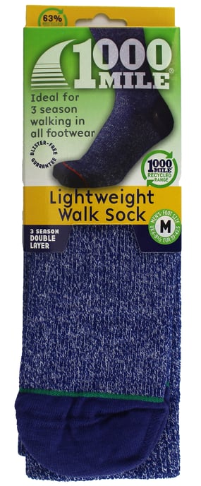 1000 Mile - Herren Leichte Wander-Repreve Feuchtigkeitsableitende Anti-Blasen Socken - Ultramarin Melange - Image 2