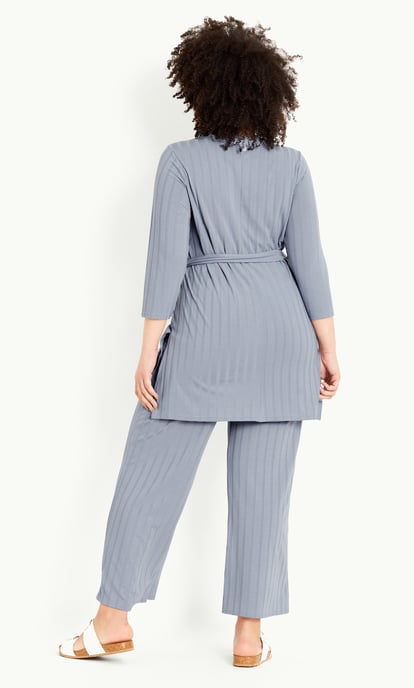 EVANS Women's Ribbed Belted Tunic - blue
