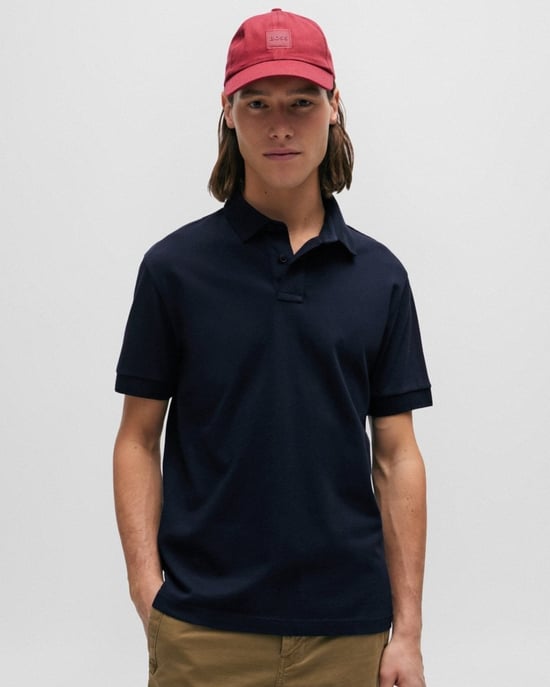 BOSS Orange Passenger Herren Stretch-Baumwoll Slim-Fit Polo-Shirt mit Logo-Patch NOS - Image 1