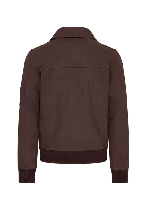 Mens Brown A2 Cowhide Leather Bomber Jacket-Eura