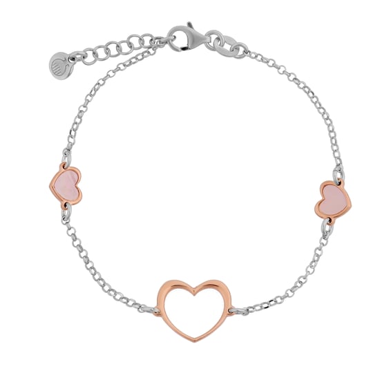 Orphelia 'Mada' Damen 925 Sterling Silber Set: Kette + Armband + Ohrringe - Silber/Rosé SET-7389 - Image 4