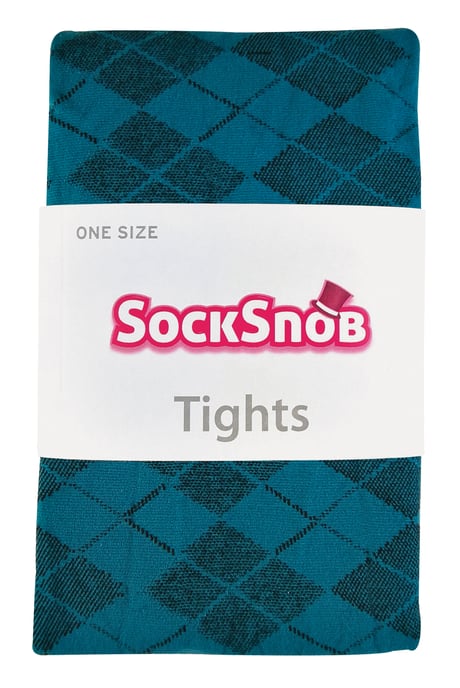 Sock Snob - Farbige 80 Denier blickdichte Damenstrumpfhose - Argyle - Image 2