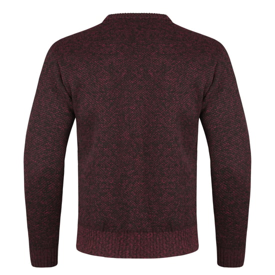 Herren Strickjacke mit Zwei Taschenknopf Stehkragen Strickjacke für den Winter Burgund - Image 3
