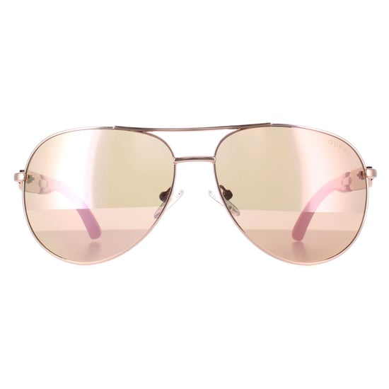 Guess Aviator Womens Glänzend Rose Gold Braun Spiegel GU7295 - Image 1