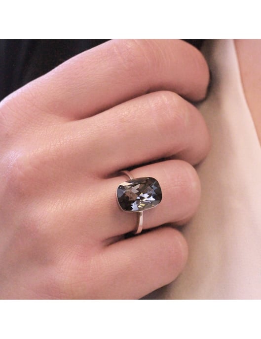 Klassischer Ring - Silber und Schwarz - Image 2