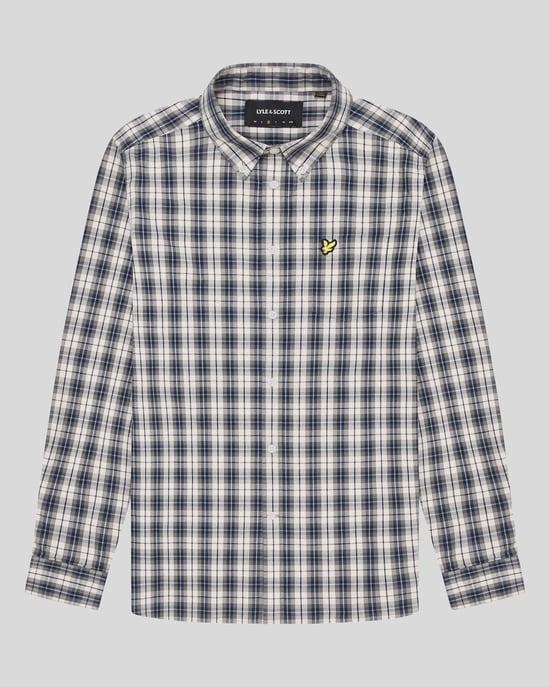 Lyle & Scott � Popeline-Hemd mit verwaschenem Karomuster, Beige - Image 5