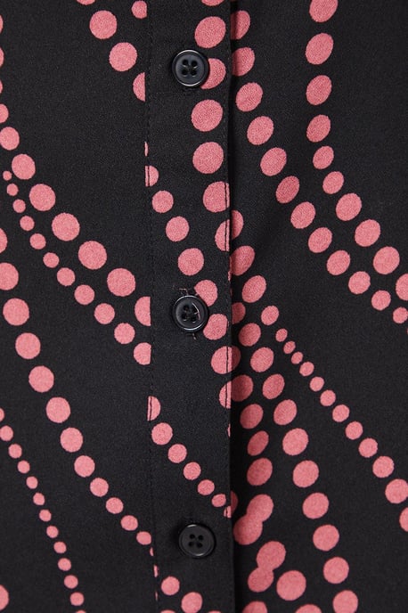 Tall Pink Spot Scoop Neck Shirt Dress - Image 5