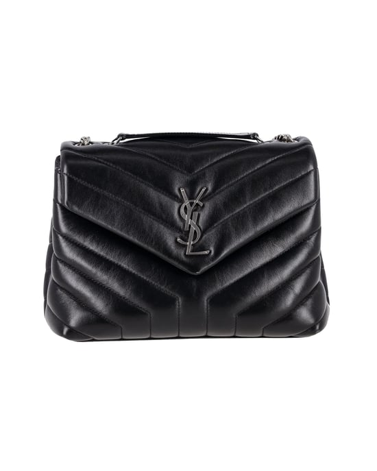 Saint Laurent Kleine Loulou Schultertasche aus schwarzem Leder - Image 1