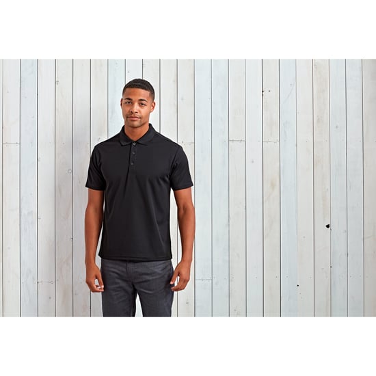 Premier Mens Sustainable Polo Shirt (Schwarz) - Image 3