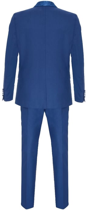Herren 4-teiliges blaues maßgeschneidertes Hochzeitsanzug - Image 5